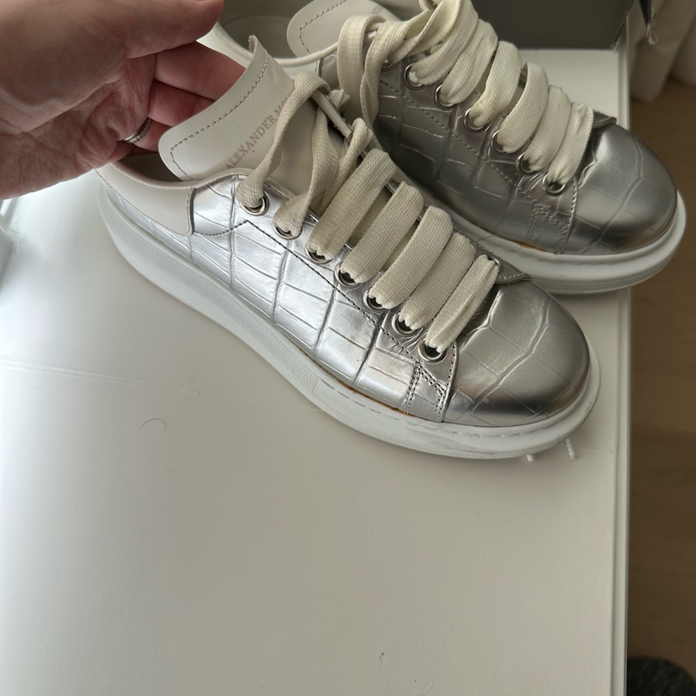 Alexander McQueen Metallic Silver Sneakers - Picture 3 of 3